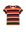 The Boxy Crew. Novelty -- Playa Stripe by THE GREAT. SU25: a boxy crew neck T-shirt featuring yellow, red, green, and black horizontal stripes, shown laid flat on a plain background.