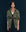 Against a dark backdrop, a person wears The Vintage Army Jacket by THE GREAT. SP25 COLLECTORS, made of olive green cotton slub twill. The look is finished with a black shirt, red patterned bandana, and brown belt for an effortlessly rugged charm.