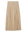 The Western Field Skirt by THE GREAT. SP25 D1 is a barley-toned, high-waisted design featuring elegant pleats, white stitching at the top, and two buttons on the waistband.