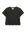 The Crop Tee in Almost Black by THE GREAT. CORE KNITS features a super soft cotton crew neck and short sleeves, shown on a plain background. It pairs perfectly with high-rise jeans for a stylish look.
