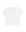 The Crop Tee in True White by THE GREAT. CORE KNITS features a plain white cotton design with short sleeves and a round neckline, set against a black background.